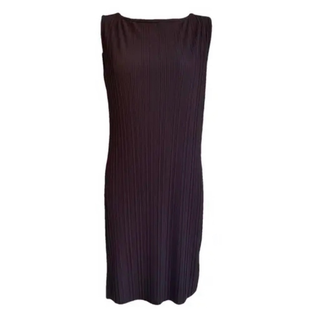 MaxMara Leisure Black Pleated Sleeveless Dress XL